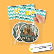 Detroit Michigan Sticker | Detroit Travel Decal | Detroit Illustration Sticker