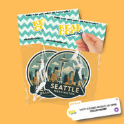 Seattle Washington Sticker | Seattle Travel Decal | Seattle Illustration Sticker