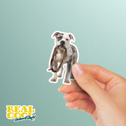 American Bulldog Sticker | Bulldog Sticker | Walk The Dog Sticker