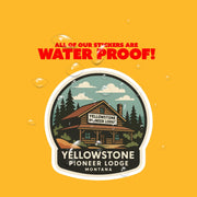 Yellowstone Pioneer Lodge Sticker | Montana Travel Decal | Montana Illustration Sticker