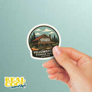 Yellowstone Pioneer Lodge Sticker | Montana Travel Decal | Montana Illustration Sticker