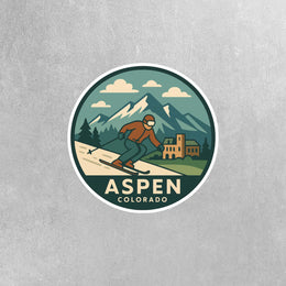 Aspen Sticker | Aspen Travel Decal | Aspen Colorado Illustration Sticker