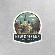 New Orleans Sticker | French Quarter Sticker Travel Decal |New Orleans Illustration Sticker
