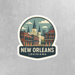 New Orleans Sticker | French Quarter Sticker Travel Decal |New Orleans Illustration Sticker