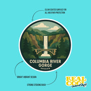 Columbia River Gorge Sticker | Oregon Sticker Travel Decal |Columbia River Gorge Illustration Sticker
