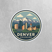 Denver Sticker | Denver Travel Decal | Denver Colorado Illustration Sticker