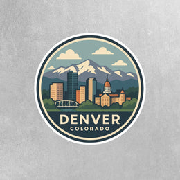 Denver Sticker | Denver Travel Decal | Denver Colorado Illustration Sticker