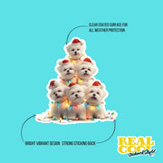 Maltese Sticker | Maltese Christmas Sticker | Maltese Decal