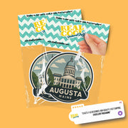 Augusta Maine Sticker | Augusta Travel Decal | Maine Illustration Sticker