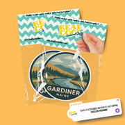 Gardiner Maine Sticker | Gardiner Travel Decal | Maine Illustration Sticker