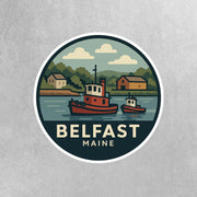 Belfast Maine Sticker | Belfast Travel Decal | Maine Illustration Sticker