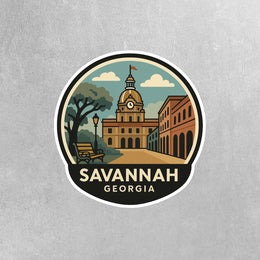 Savannah Georgia Sticker | Savannah Travel Decal | Savannah Illustration Sticker