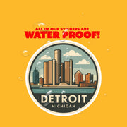 Detroit Michigan Sticker | Detroit Travel Decal | Detroit Illustration Sticker