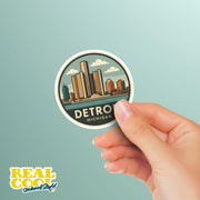Detroit Michigan Sticker | Detroit Travel Decal | Detroit Illustration Sticker