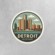 Detroit Michigan Sticker | Detroit Travel Decal | Detroit Illustration Sticker