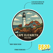 Cape Elizabeth Maine Sticker | Cape Elizabeth Travel Decal | Maine Illustration Sticker
