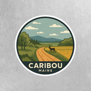Caribou Maine Sticker | Caribou Travel Decal | Maine Illustration Sticker