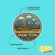 Grand Teton National Park Sticker | Grand Teton Travel Decal | Grand Teton Illustration Sticker