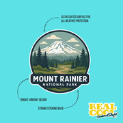 Mount Rainier National Park Sticker | Mount Rainier National Park Travel Decal | Mount Rainier National Park Illustration Sticker