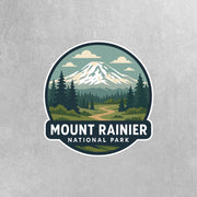 Mount Rainier National Park Sticker | Mount Rainier National Park Travel Decal | Mount Rainier National Park Illustration Sticker