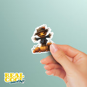 Scarecrow Pumpkin Sticker | Halloween Sticker | Scary Pumpkin Sticker