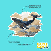 Whale Sticker | Art Nouveau Whale Sticker | Whale Decal