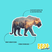 Tiger Sticker | Tiger Running Decal | Double Exposure Tiger Sticker