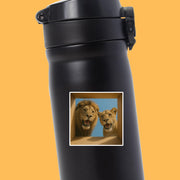 Lion Sticker | Lion Stickers | Lion Decal | Lion Couple in a Box Sticker