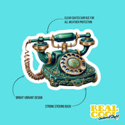 Vintage Telephone Sticker - Old Fashioned Phone Sticker - Victorian Rotary Phone Sticker