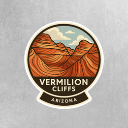 Vermilion Cliffs Sticker | Arizona Travel Decal | Vermilion Cliffs National Monument Illustration Sticker