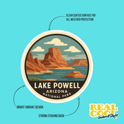 Lake Powell Sticker | Arizona Travel Decal | Lake Powel National Park Illustration Sticker