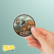 Cody Sticker | Wyoming Travel Decal | Cody National Park Illustration Sticker