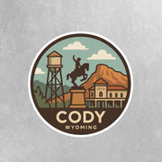 Cody Sticker | Wyoming Travel Decal | Cody National Park Illustration Sticker