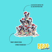 French Bulldog Sticker | French Bulldog Christmas Sticker | Frenchie Sticker