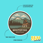 Whitefish Montana Sticker | Whitefish Montana Travel Decal | Whitefish Montana Illustration Sticker