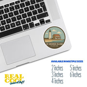 St George Island Florida Sticker | St George Island Travel Decal | Florida Illustration Sticker