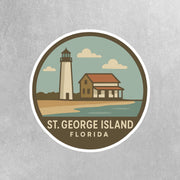 St George Island Florida Sticker | St George Island Travel Decal | Florida Illustration Sticker