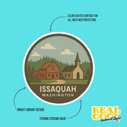 Issaquah Washington Sticker | Issaquah Travel Decal | Washington Illustration Sticker
