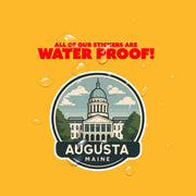 Augusta Maine Sticker | Augusta Travel Decal | Maine Illustration Sticker