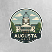 Augusta Maine Sticker | Augusta Travel Decal | Maine Illustration Sticker