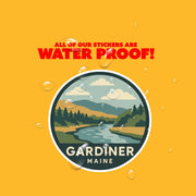 Gardiner Maine Sticker | Gardiner Travel Decal | Maine Illustration Sticker