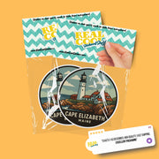 Cape Elizabeth Maine Sticker | Cape Elizabeth Travel Decal | Maine Illustration Sticker