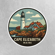 Cape Elizabeth Maine Sticker | Cape Elizabeth Travel Decal | Maine Illustration Sticker
