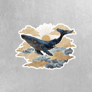 Whale Sticker | Art Nouveau Whale Sticker | Whale Decal