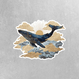 Whale Sticker | Art Nouveau Whale Sticker | Whale Decal
