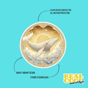 Whale Sticker | Art Nouveau Whale Sticker | Whale Decal