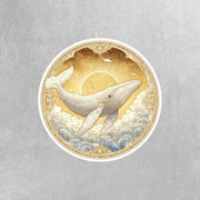 Whale Sticker | Art Nouveau Whale Sticker | Whale Decal