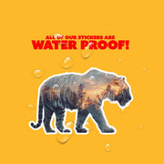 Tiger Sticker | Tiger Running Decal | Double Exposure Tiger Sticker