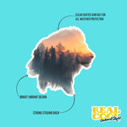 Lion Sticker | Lion Head Decal | Double Exposure Lion Sticker