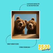 Grizzly Bear Sticker | Bear Sticker | Grizzly Bears in a Box Sticker